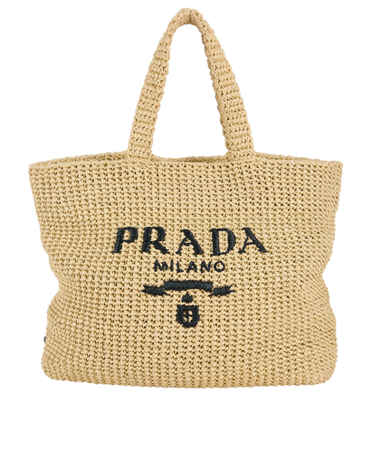 Logo Raffia Tote, &pound;850, Handbags, Beige, Wicker, Front view